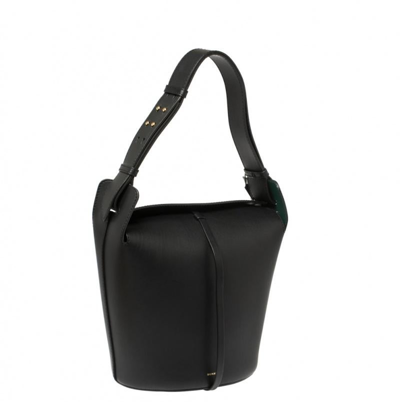 Women's Burberry Black Leather Small Supple Bucket Bag