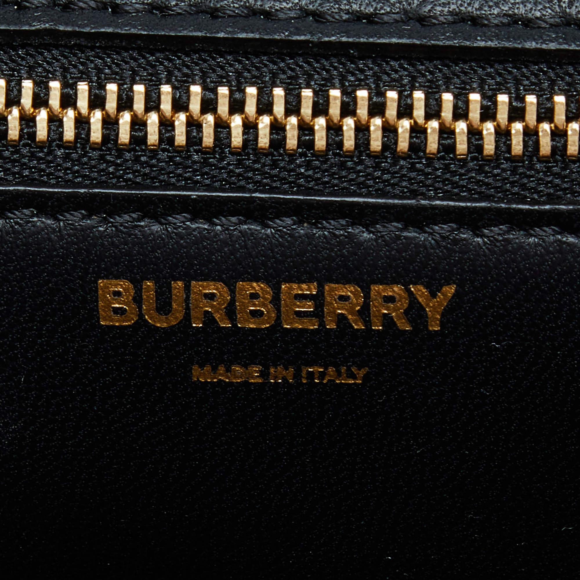 Women's Burberry Black Leather Small TB Shoulder Bag