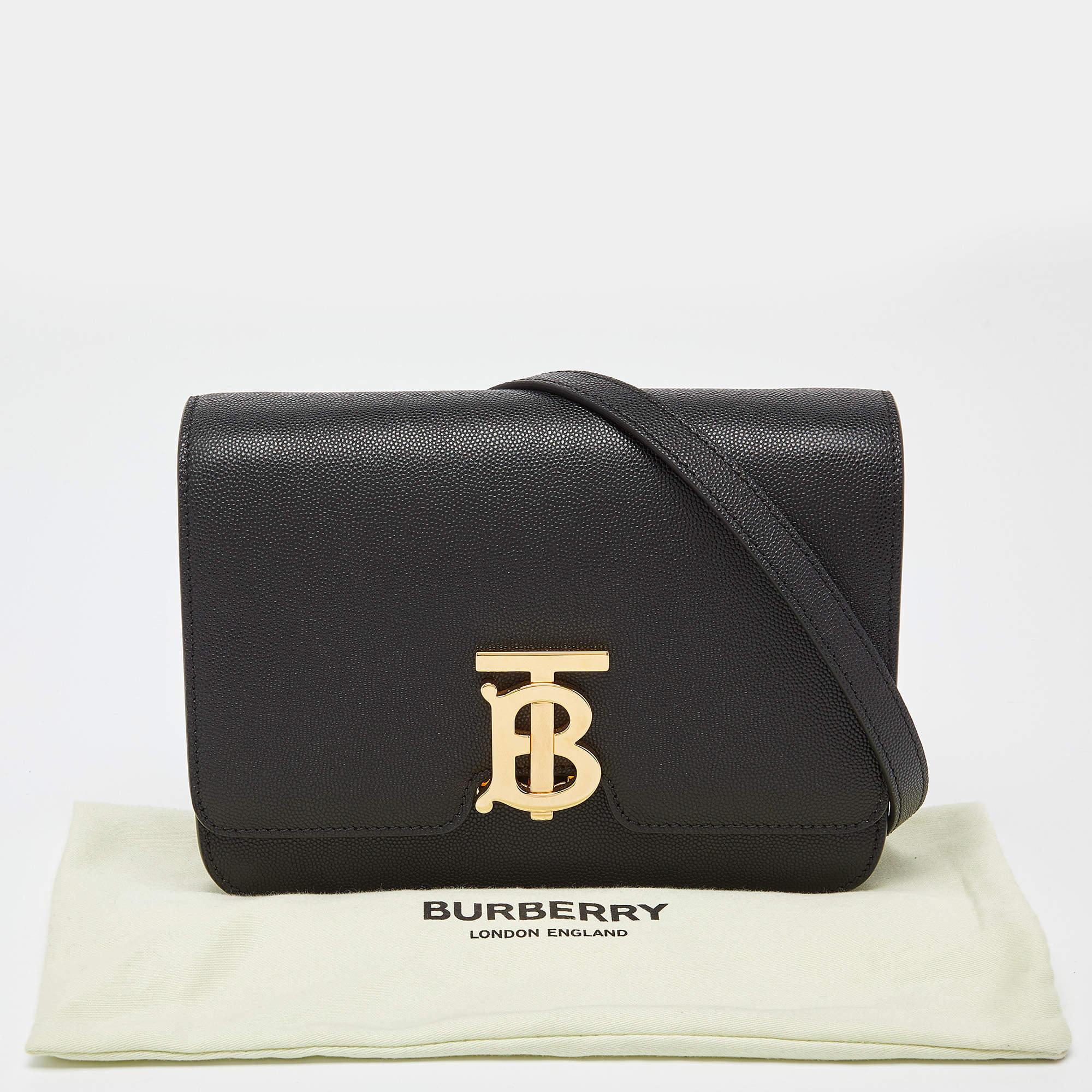 Burberry Black Leather Small TB Shoulder Bag 4