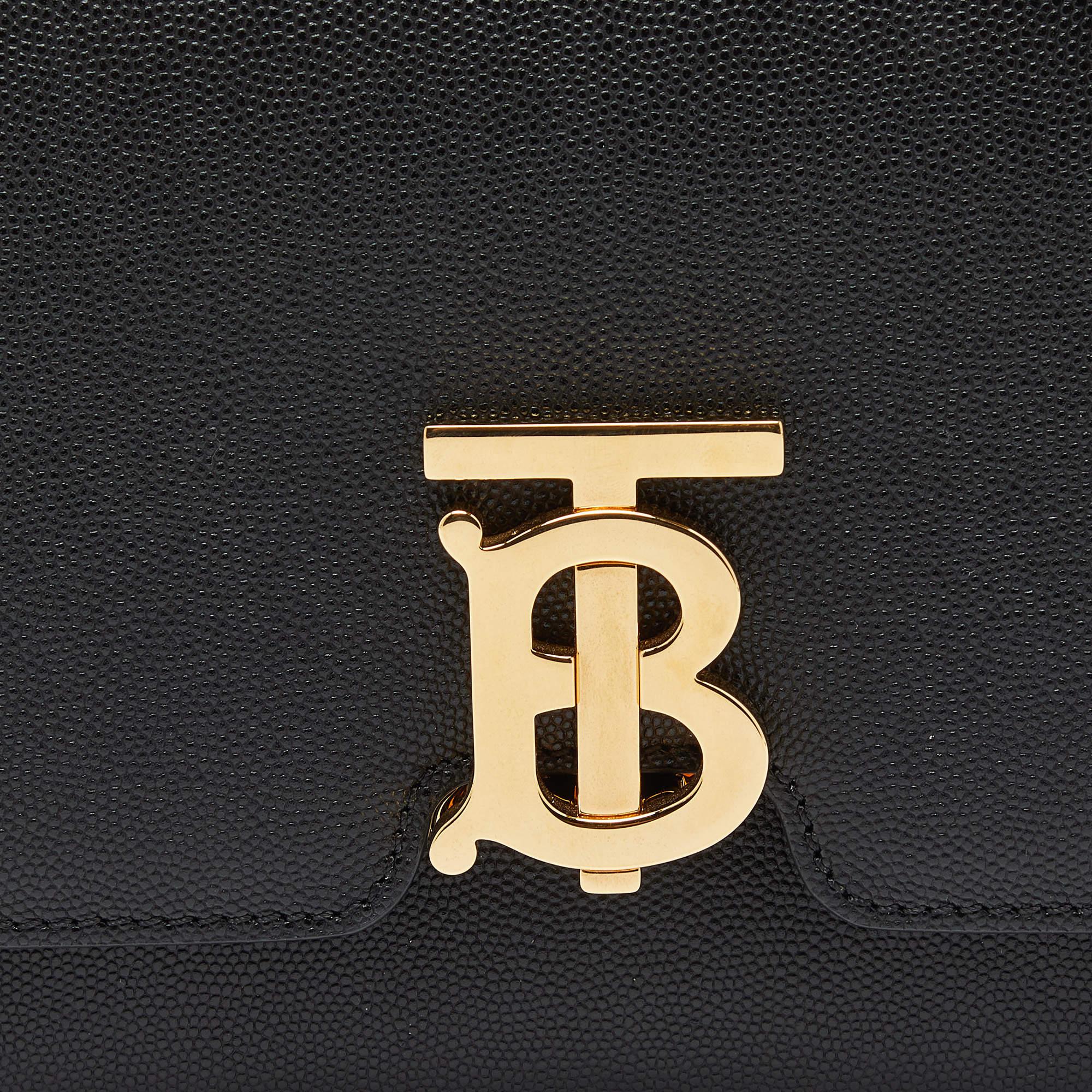 Burberry Black Leather Small TB Shoulder Bag 5