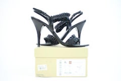 Burberry Black Leather Strappy Heel 44bura32717 Sandals