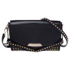 Burberry Black Leather Studded Abbot Bridle Crossbody Bag