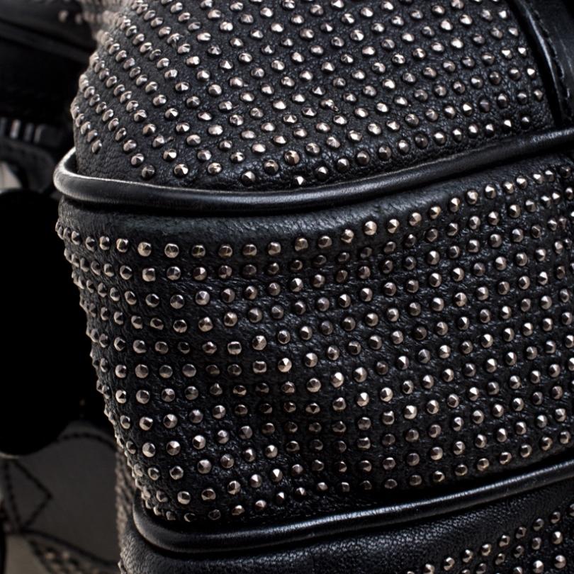 Burberry Black Leather Studded Ashbury Knight Satchel 3