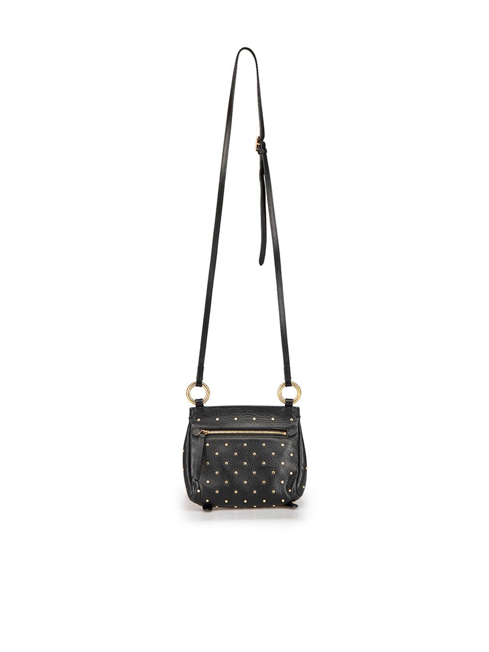 Burberry Black Leather Studded Crossbody In Excellent Condition In London, GB