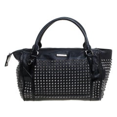 Burberry Schwarzes Leder Nieten Edenham Tote