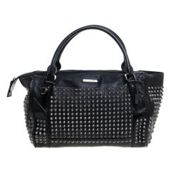 Burberry Black Leather Studded Edenham Tote