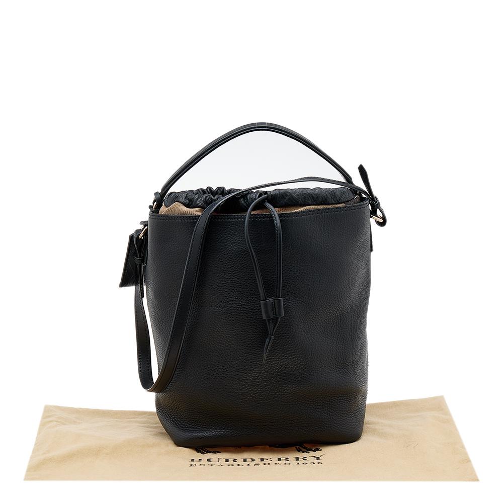Burberry Black Leather Susanna Bucket Bag 3