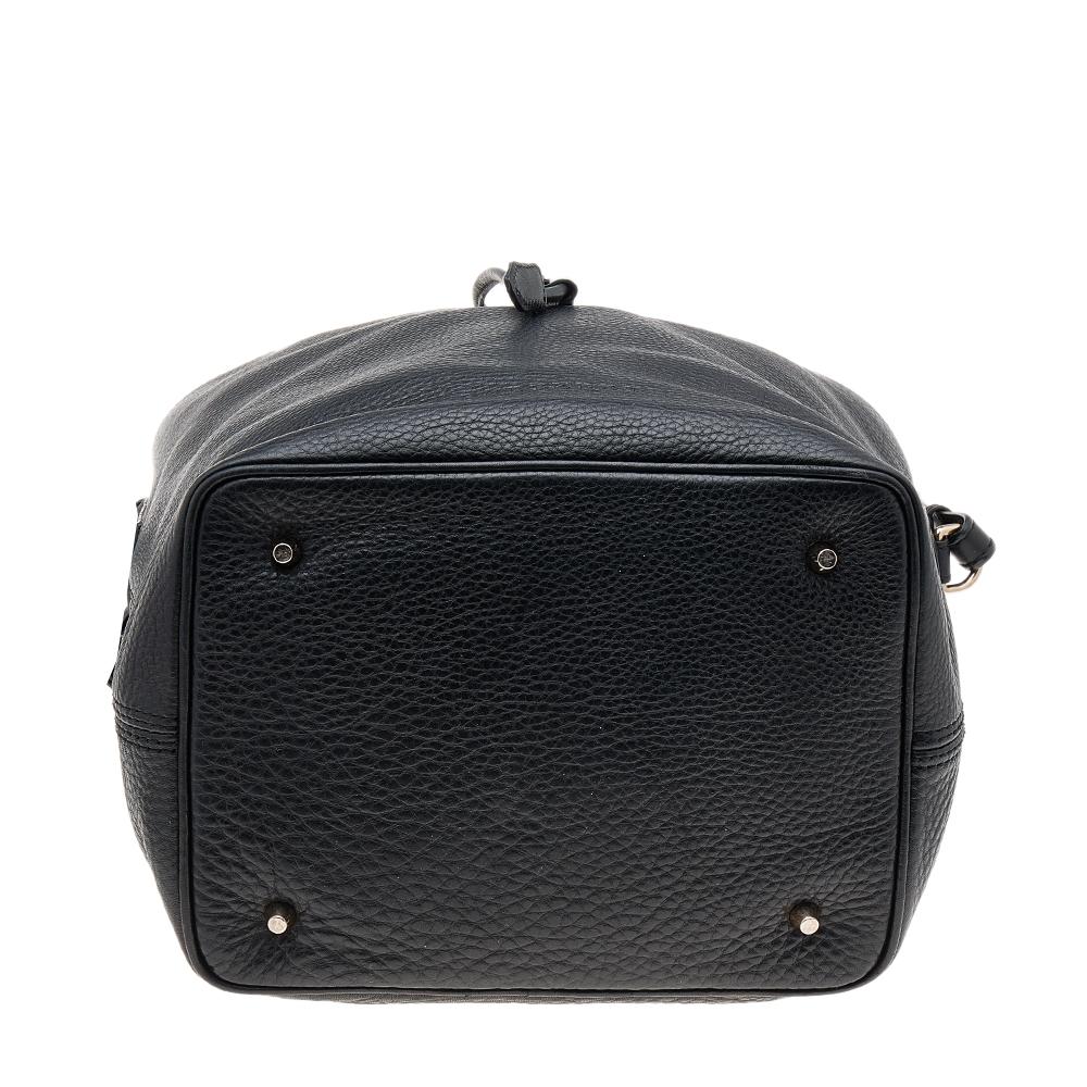 Burberry Black Leather Susanna Bucket Bag 5