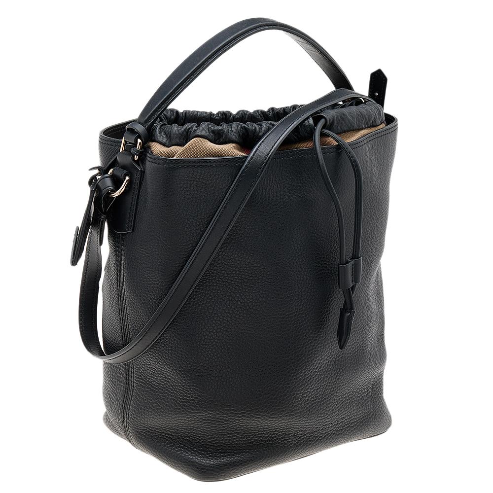 Burberry Black Leather Susanna Bucket Bag 2