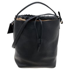 Burberry Black Leather Susanna Bucket Bag