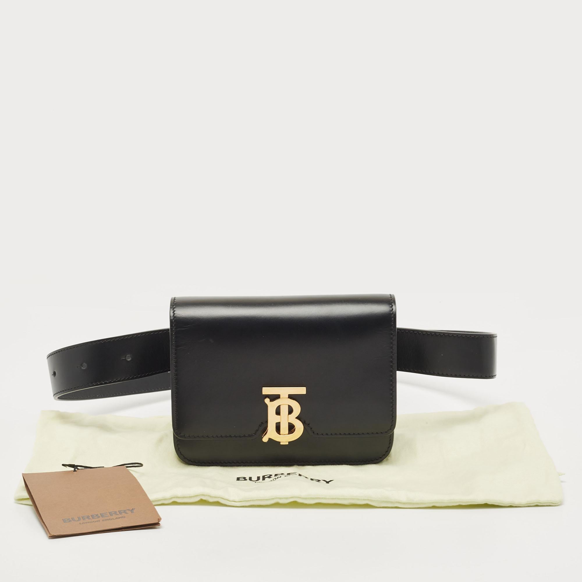 Burberry Black Leather TB Belt Bag 11