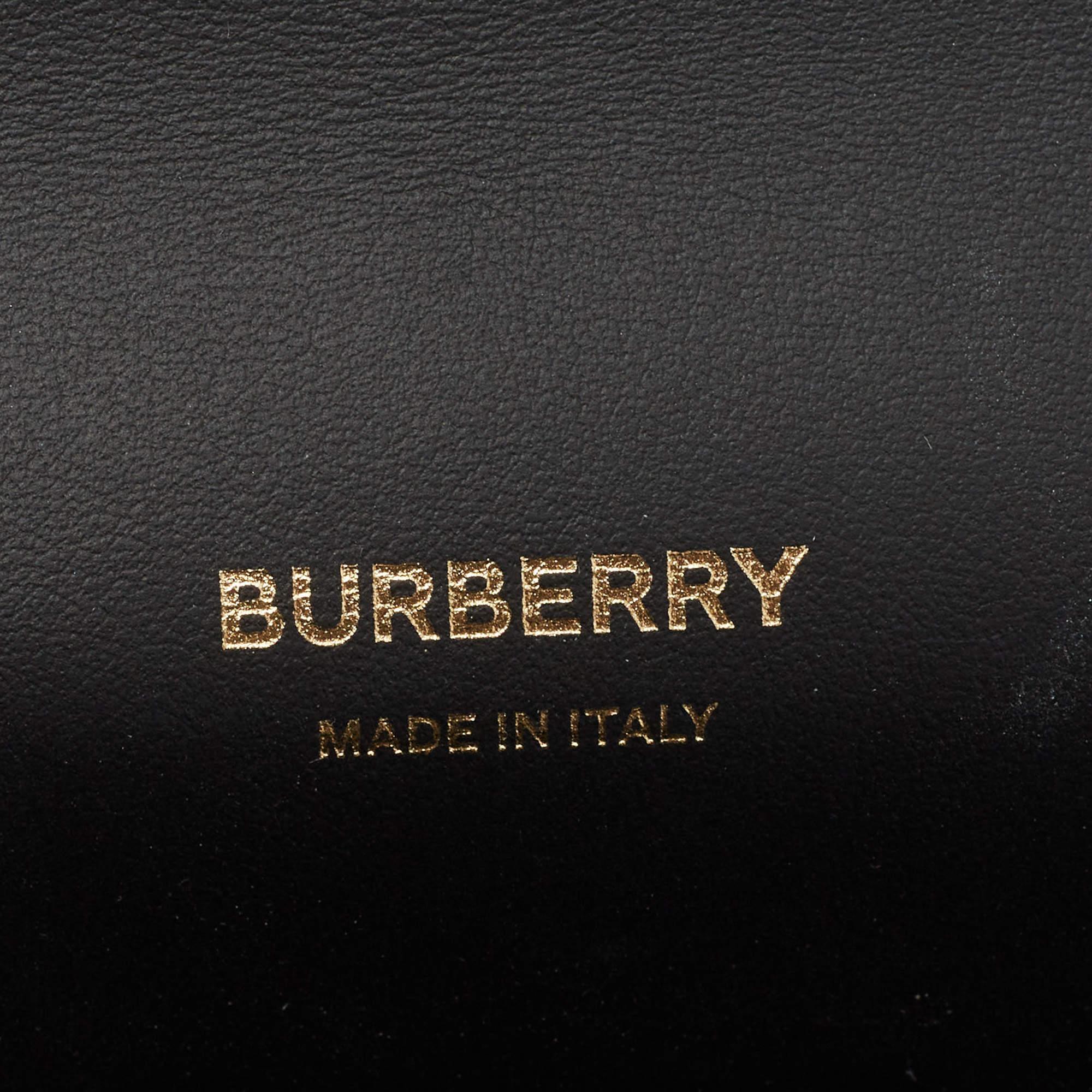 Burberry Black Leather TB Elongated Chain Bag For Sale 2