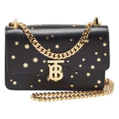 Burberry Black Leather TB Elongated Chain Bag