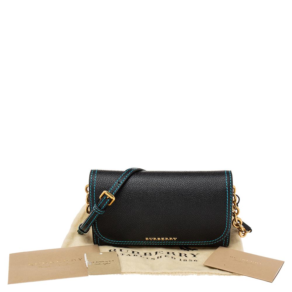 Burberry Black Leather Wallet on Chain 6