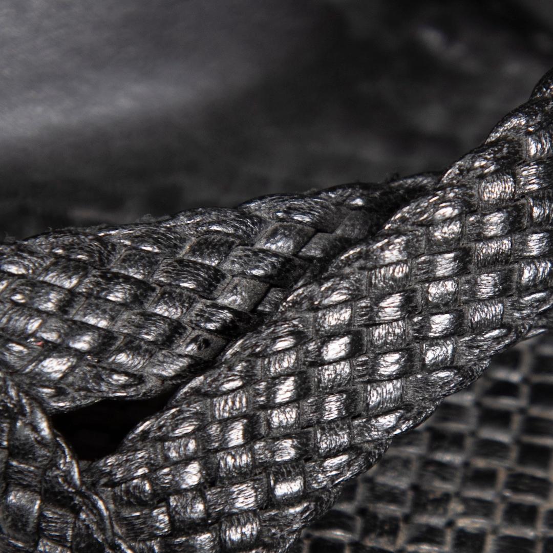 Burberry Black Leather Woven Heel Sandals Size IT 38.5 For Sale 1