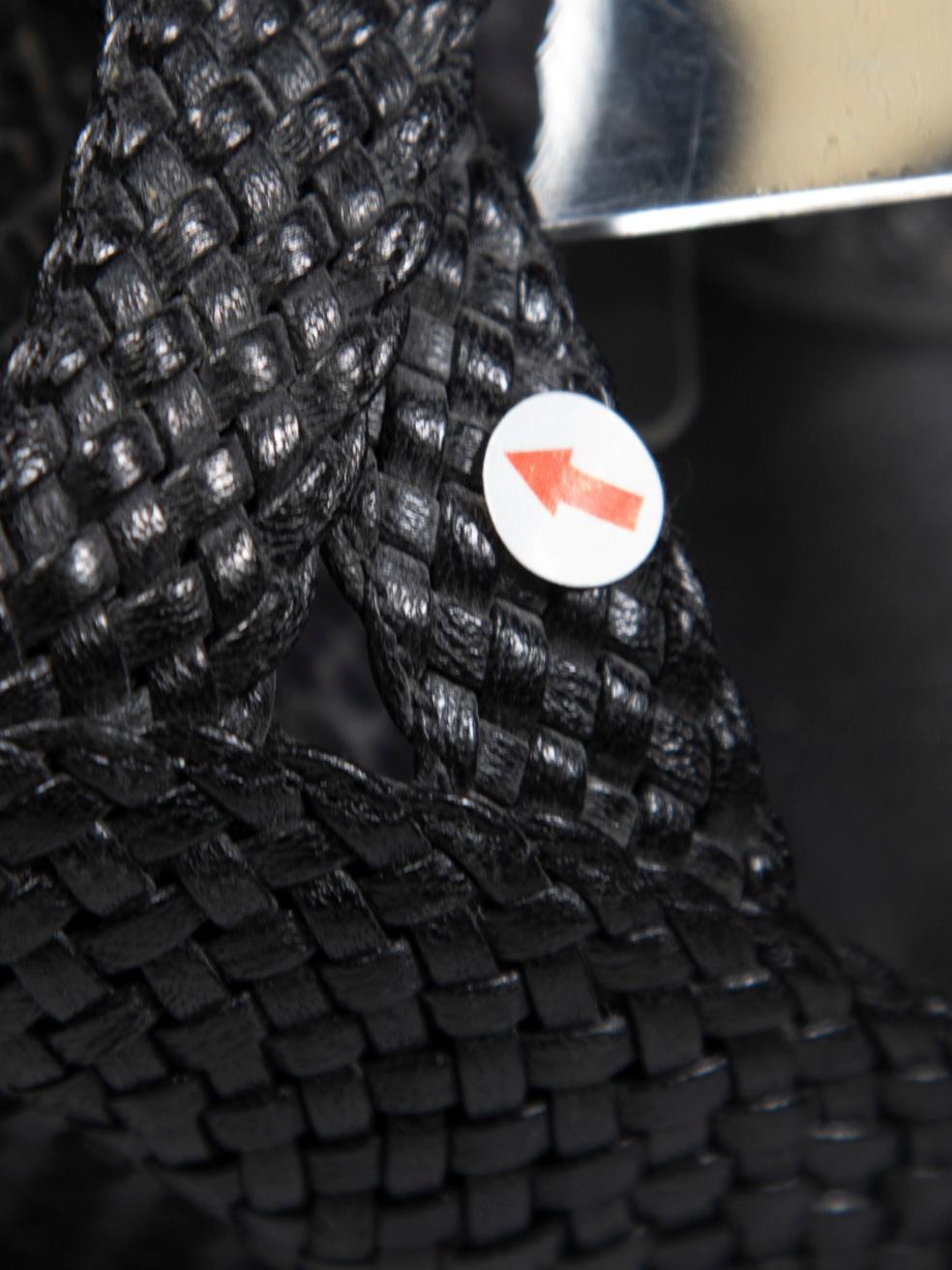 Burberry Sandalias de tacón tejidas de piel negra talla IT 38.5 en venta 3