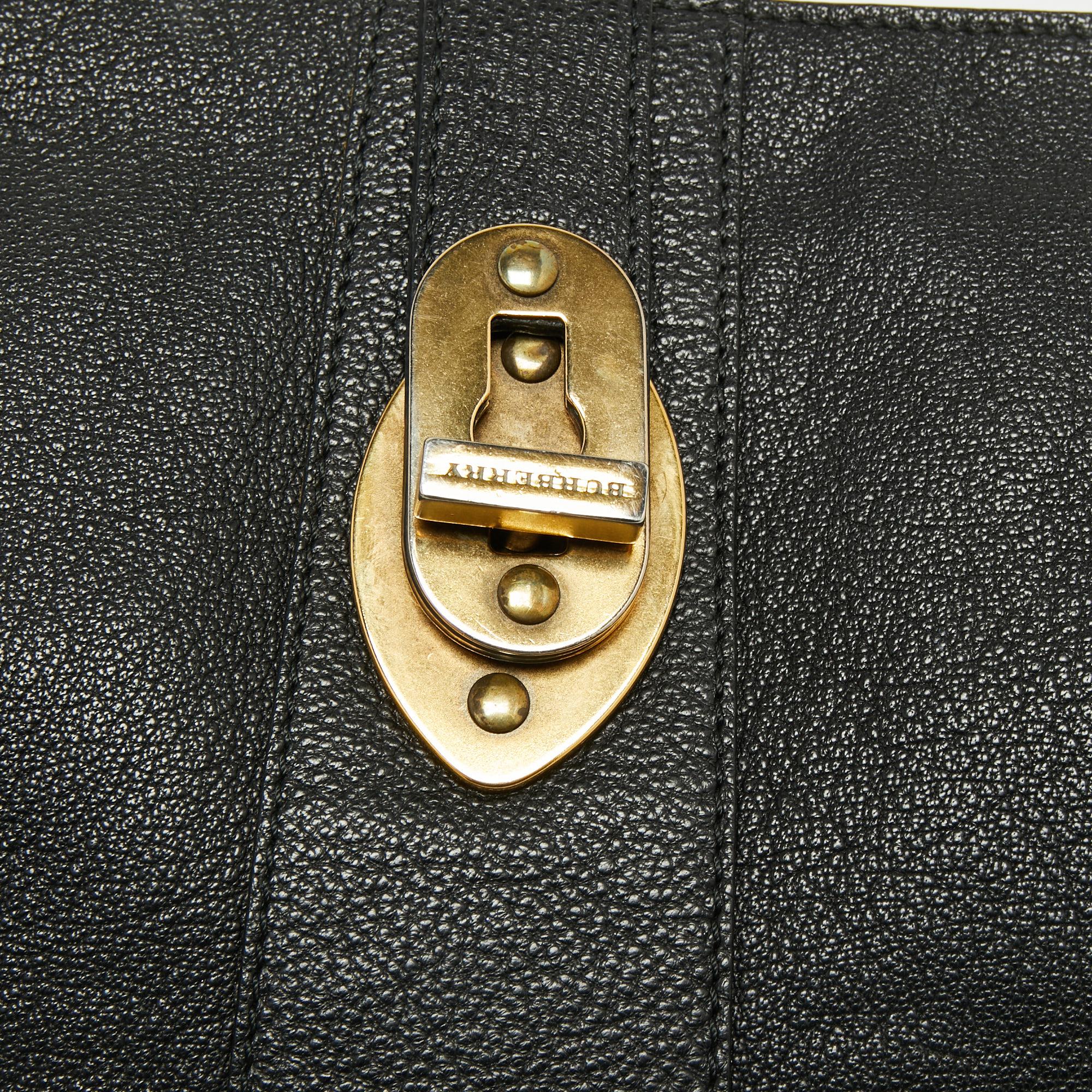 Burberry Black Leather Wristlet Clutch 1