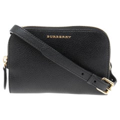 Burberry Black Leather Zip Crossbody Bag