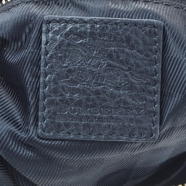 Burberry Black Leather Zipped Detail Malika Hobo For Sale at 1stDibs
