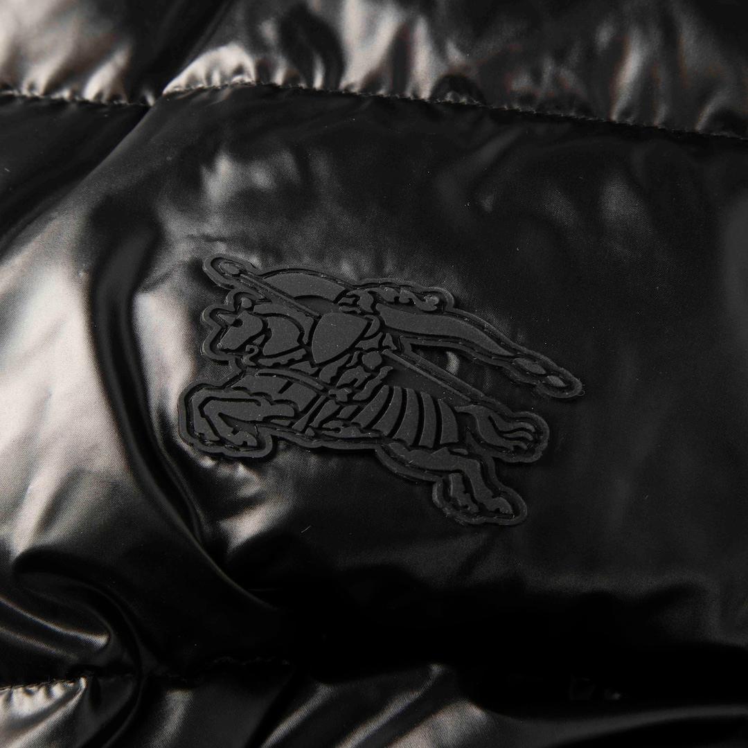 Burberry Black Logo Patch Puffer Coat Size L In New Condition For Sale In London, GB