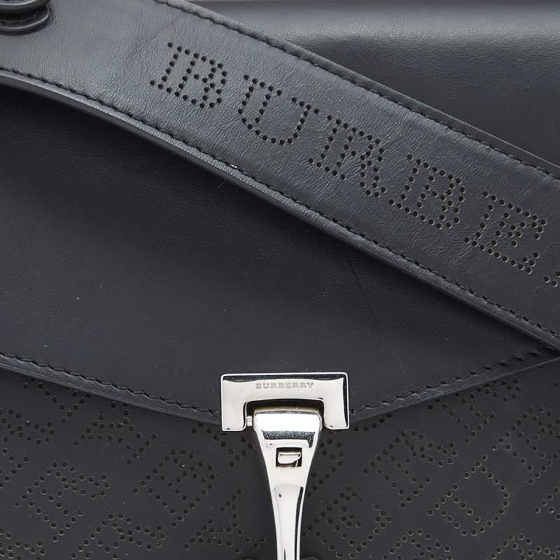 Burberry Black Logo Perforated Leather Small Macken Crossbody Bag 4