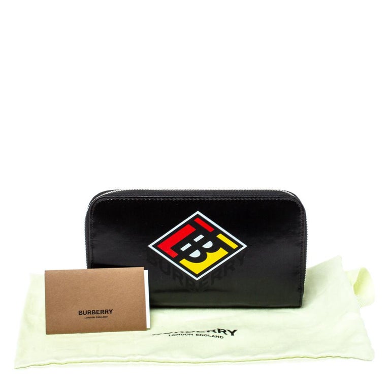 Burberry Black Logo Zip Around Wallet at 1stDibs
