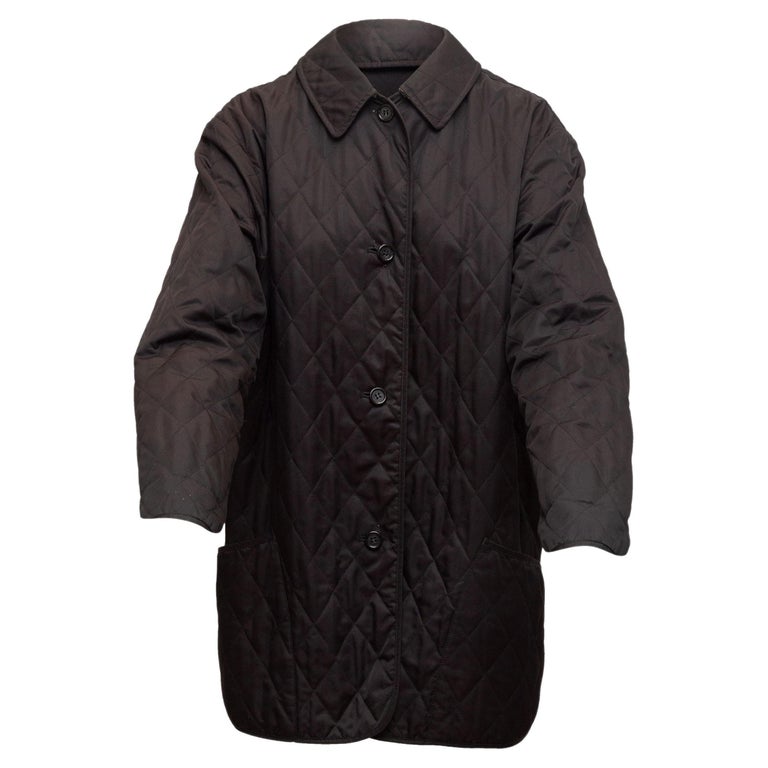 Burberry Black London Quilted Coat For Sale at 1stDibs