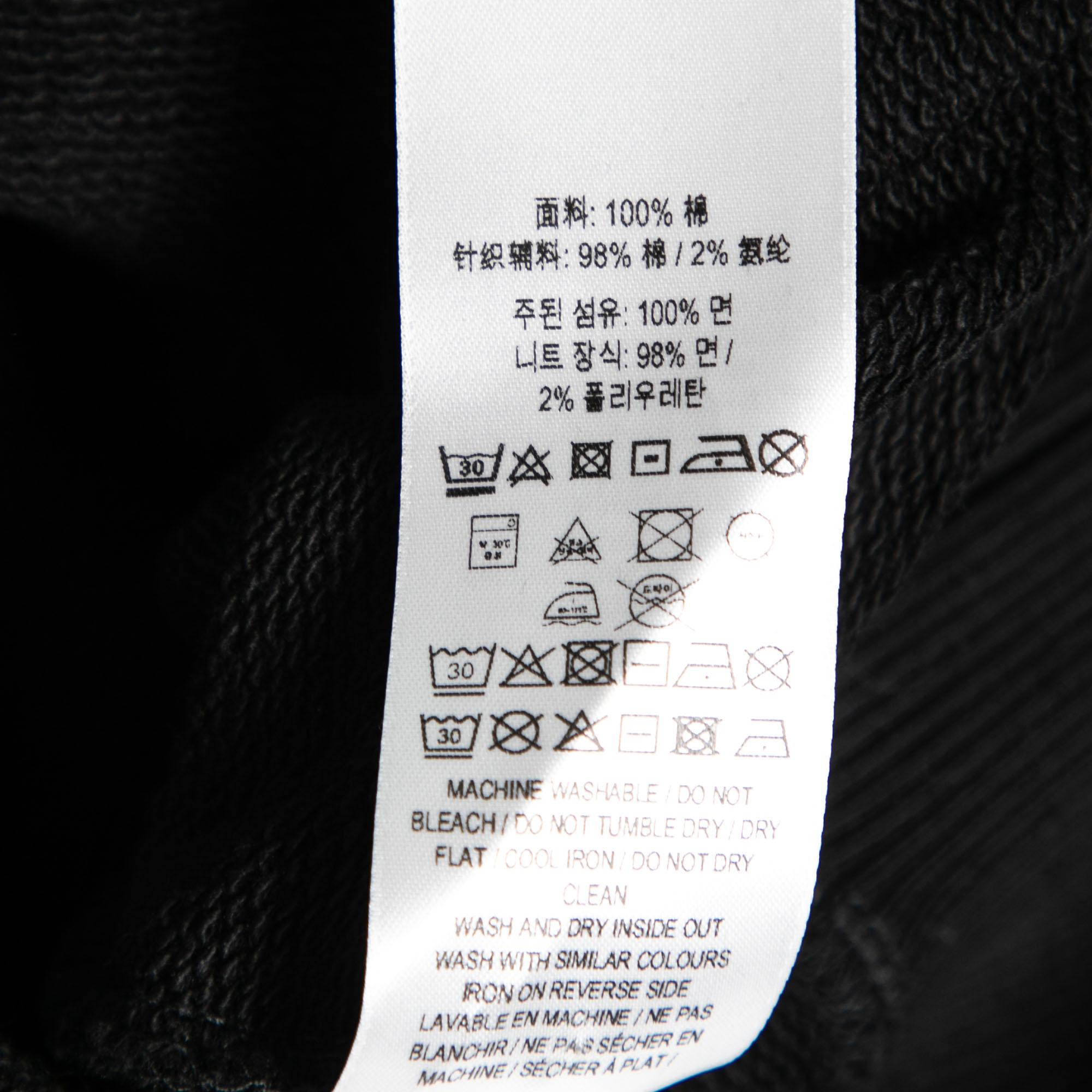 Burberry Black Love Print Cotton Zip Front Hooded Jacket S In Good Condition For Sale In Dubai, Al Qouz 2