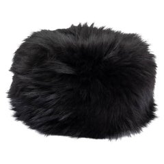 BURBERRY black MARMOT FUR Hat 52