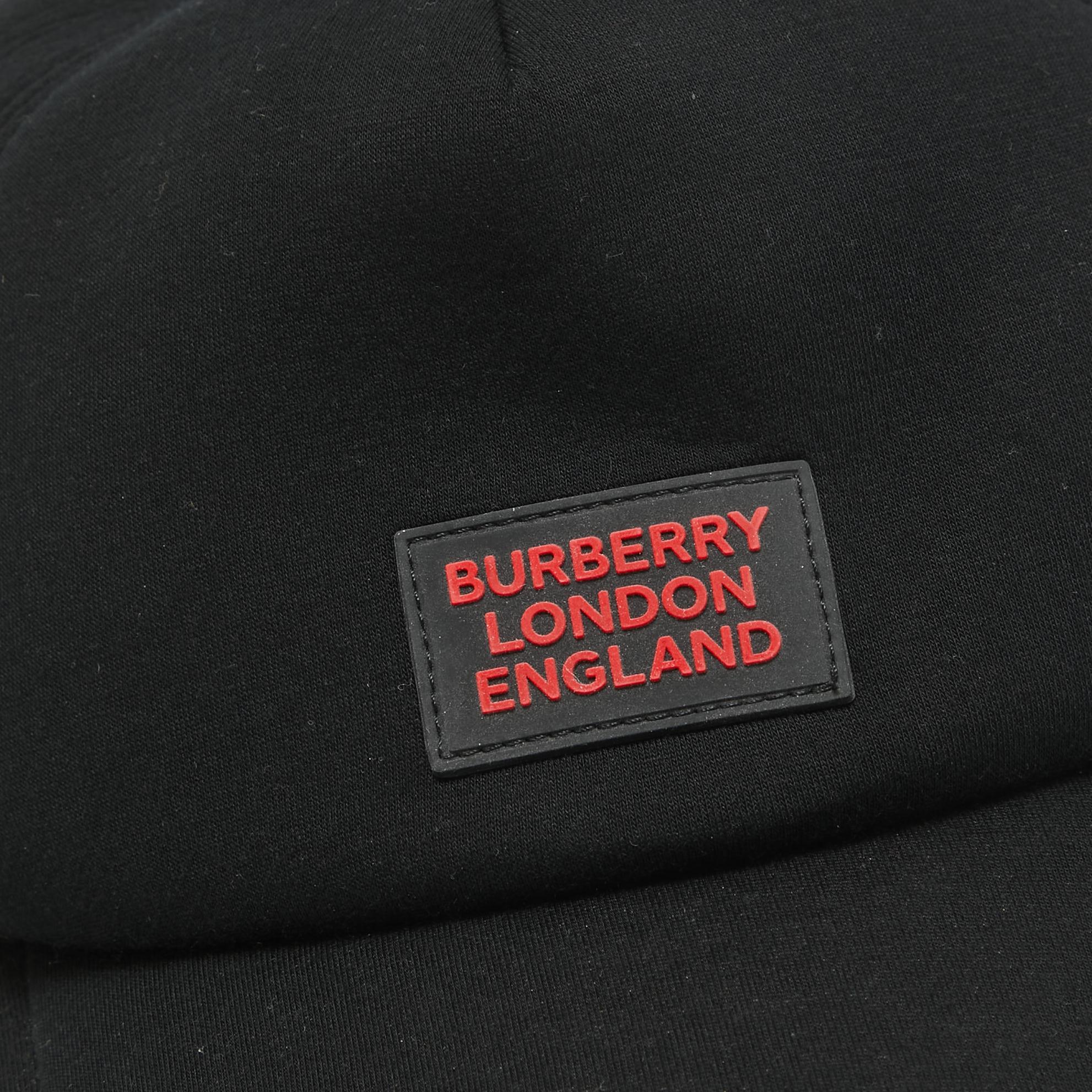 Burberry Black Modal Logo Applique Reconstructed Baseball Cap L en vente 2