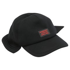 Burberry Gorra de béisbol negra de modal con logotipo reconstruido L