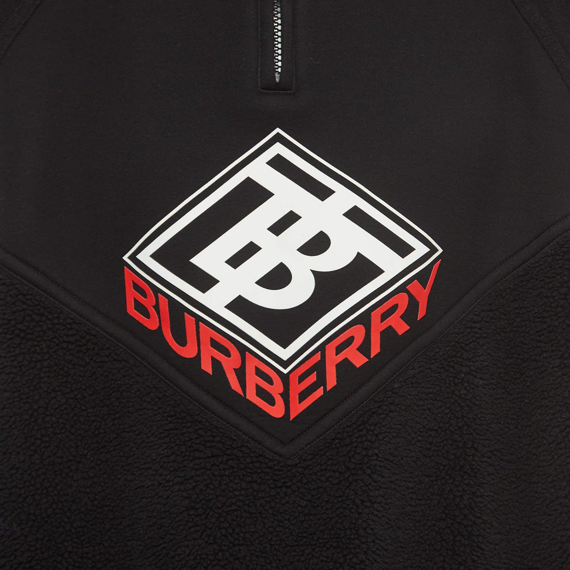 Burberry Black Modal Logo Detailed Sweater XL In Excellent Condition In Dubai, Al Qouz 2