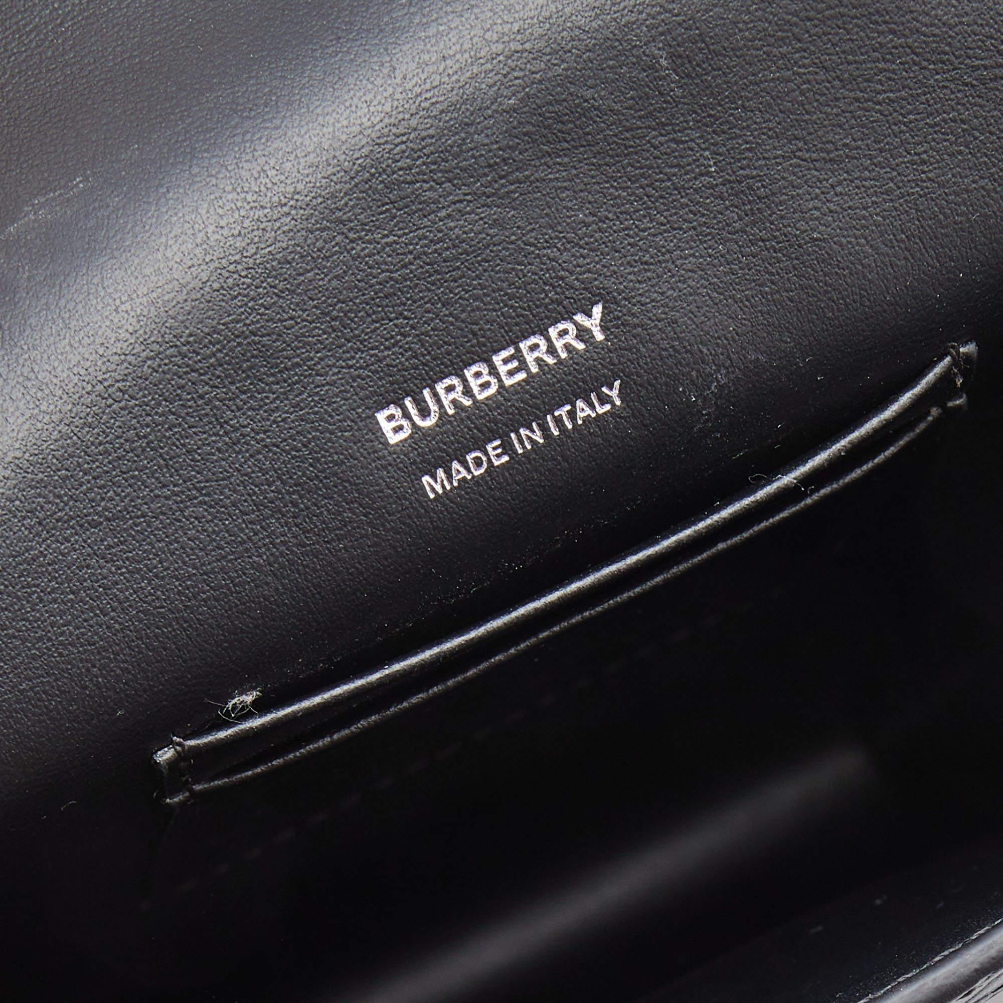 Burberry Black Monogram Embossed Leather Robin Crossbody Bag 5