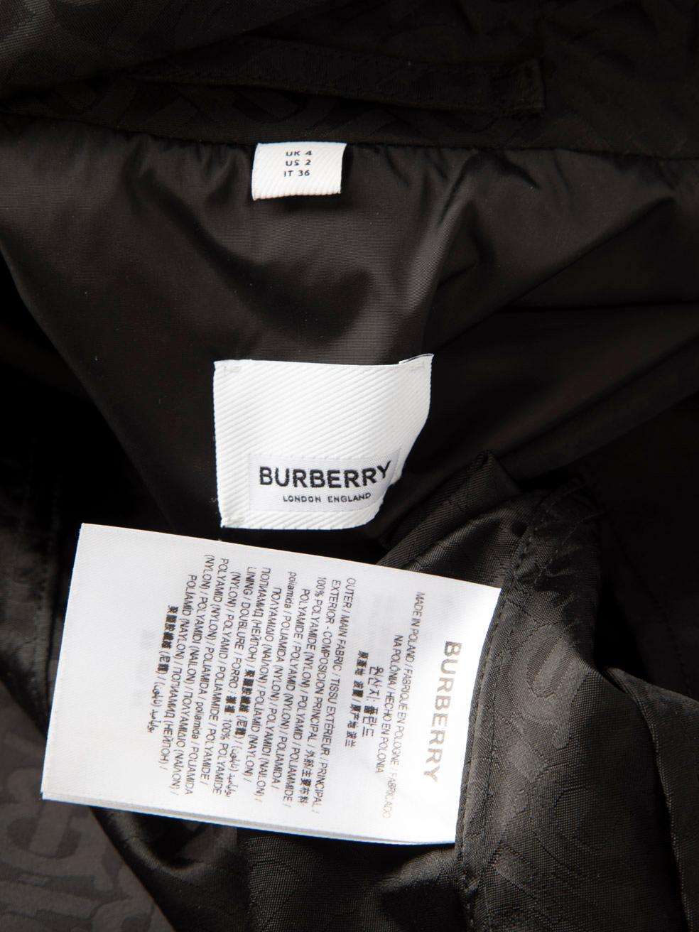 Donna Burberry Trench Monogram Nero Taglia XXS in vendita