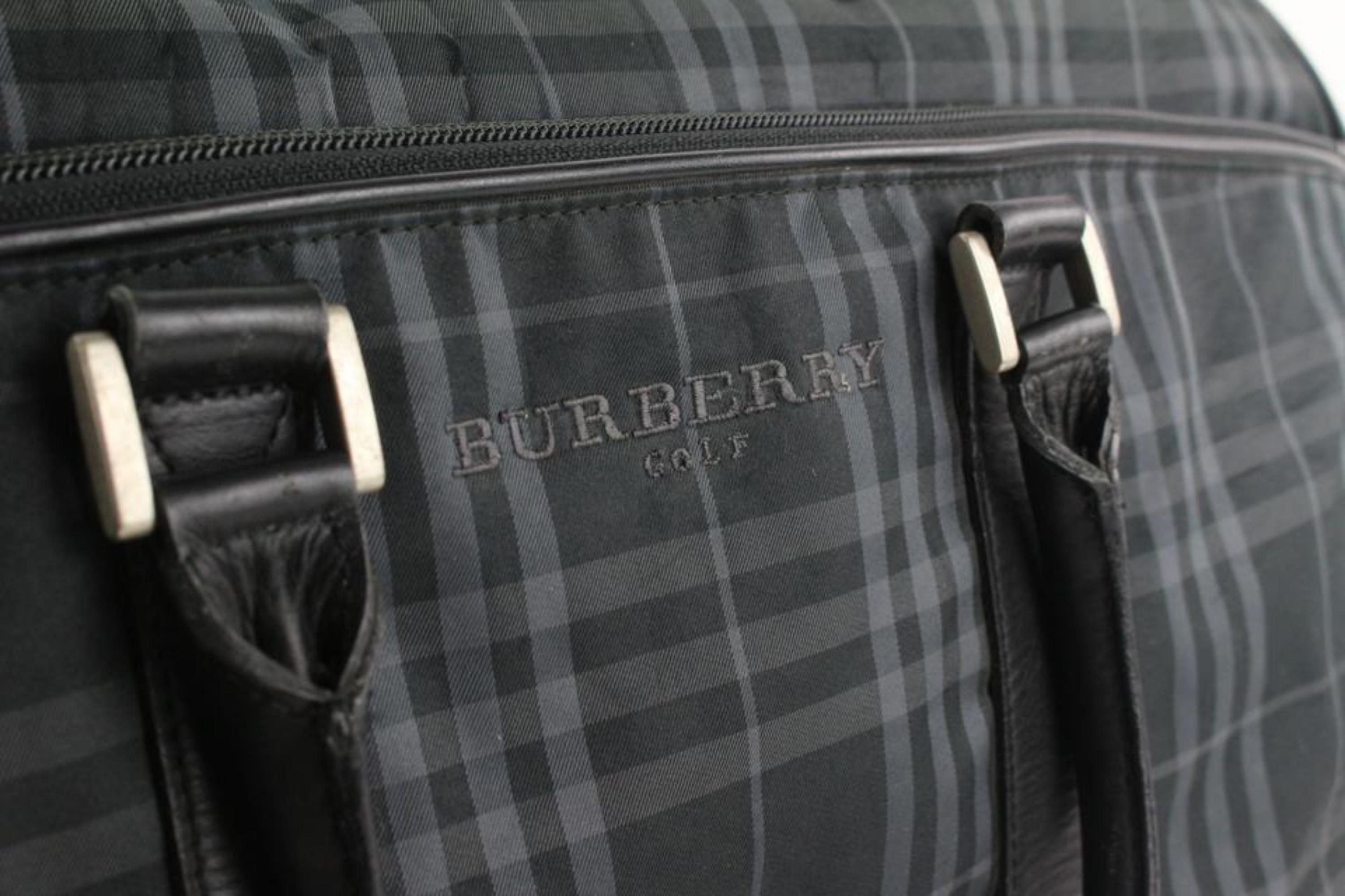 Burberry Black Nova Check Boston Duffle Bag with Strap 1BUR119 3