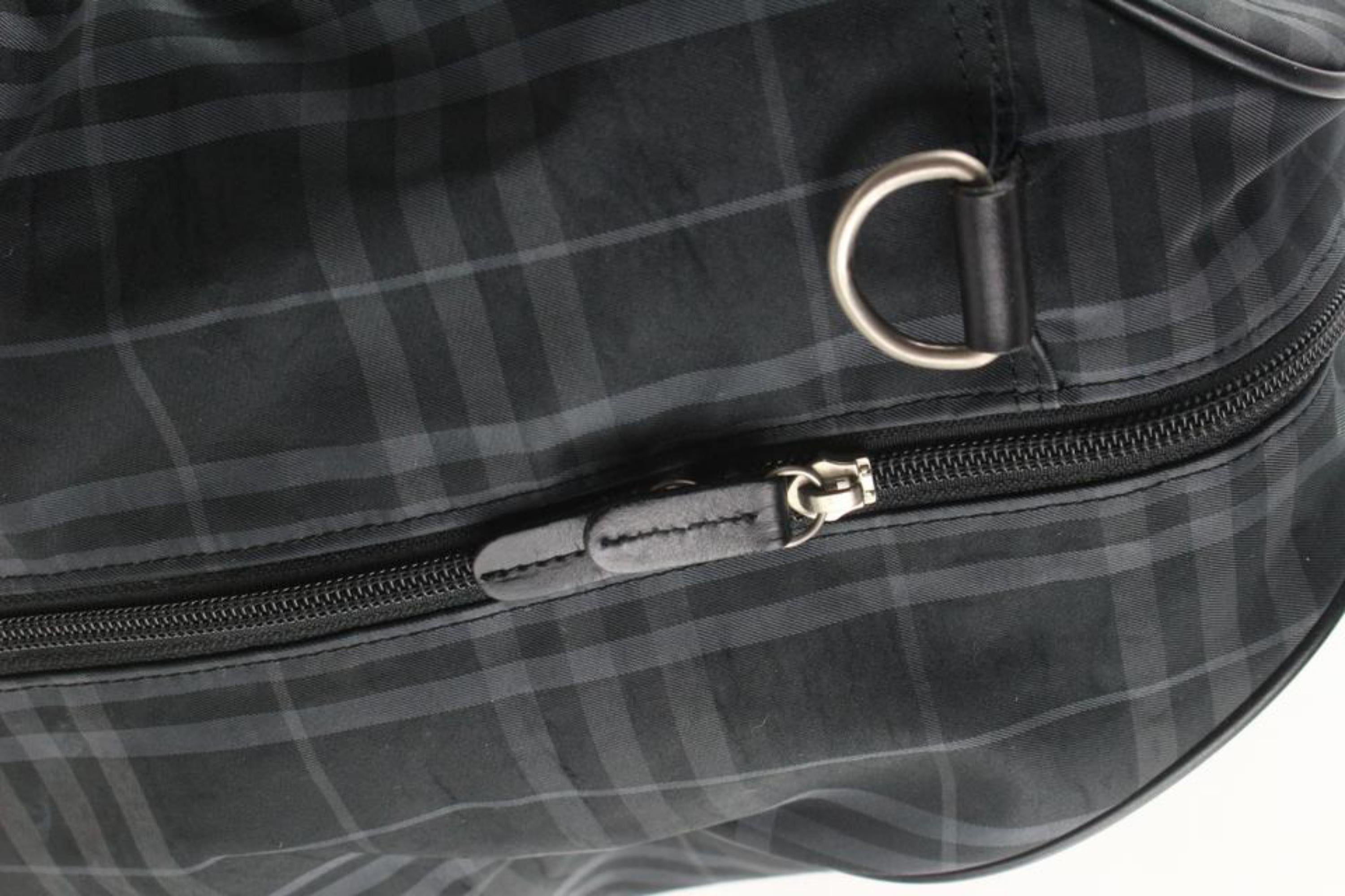 Burberry Black Nova Check Boston Duffle Bag with Strap 1BUR119 5
