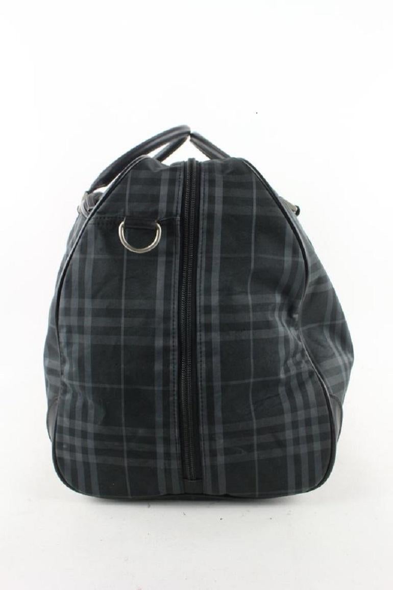Burberry Black Nova Check Boston Duffle Bag with Strap 629bur616 For Sale 1