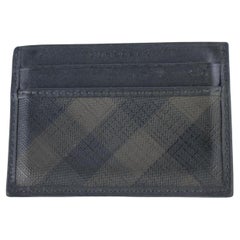 BURBERRY Black Nova Check Card Holder Wallet Case Black 2B726a