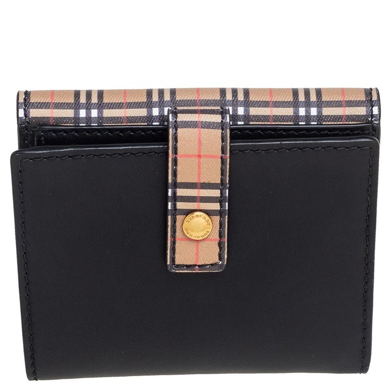 Burberry Black/Nova Check Coated Canvas and Leather Wallet at 1stDibs