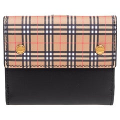 Used Burberry Black/Nova Check Coated Canvas and Leather Wallet