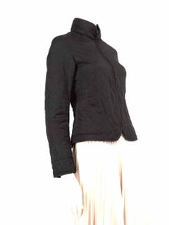 Burberry Black Nova Check Lined Quilted Jacket Size XS