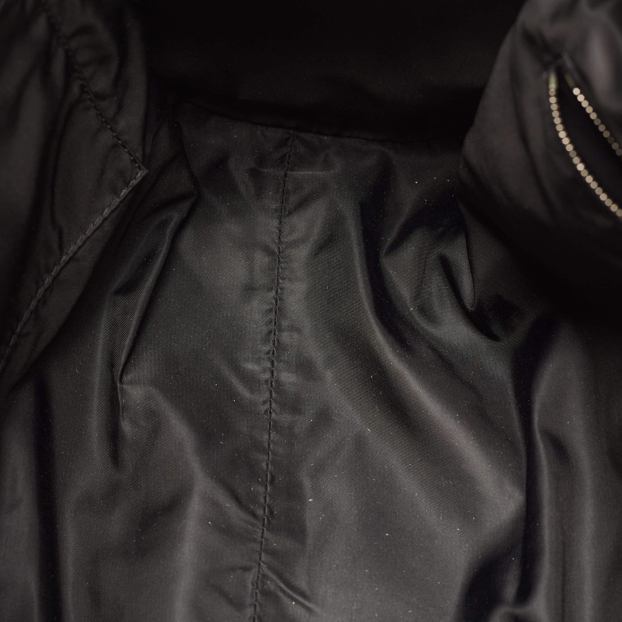 Burberry Black Nova Check Nylon and Leather Studded Satchel 8