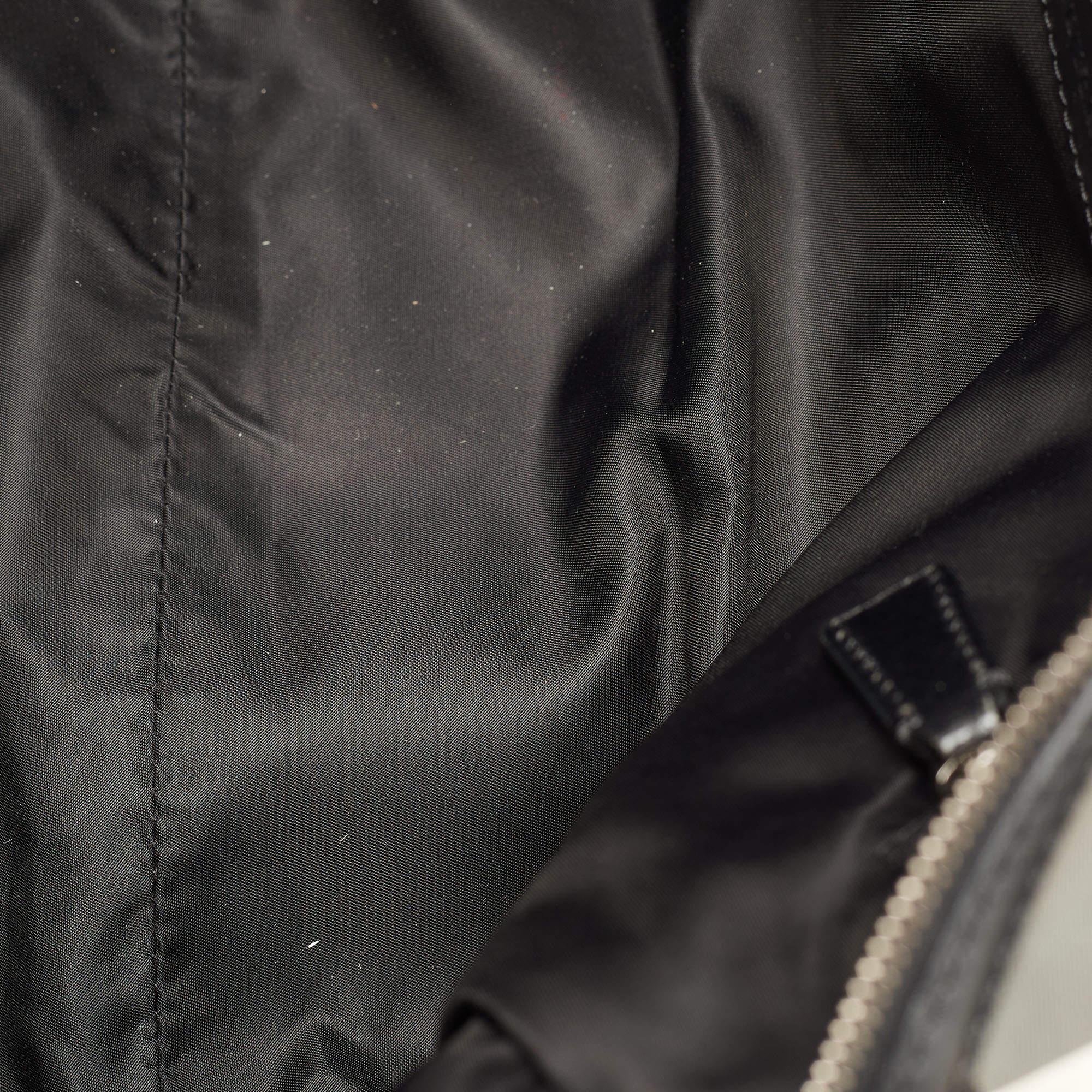 Burberry Black Nova Check Nylon and Leather Studded Satchel 11