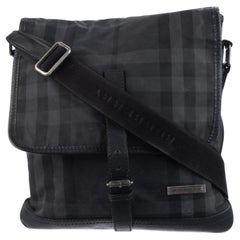 Burberry Black Nova Check Nylon Messenger Bag