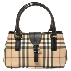 Burberry Black Nova Check Vinyl Small Eden Satchel