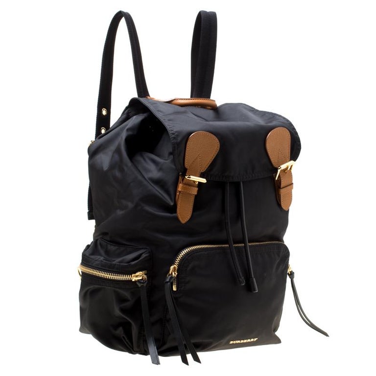 Burberry Black Nylon and Leather Rucksack Backpack For Sale at 1stDibs