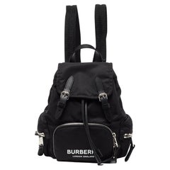 Burberry Black Nylon and Leather Small Rucksack Backpack