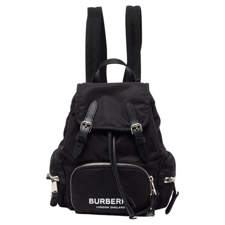Burberry Black Nylon and Leather Small Rucksack Backpack For Sale at 1stDibs