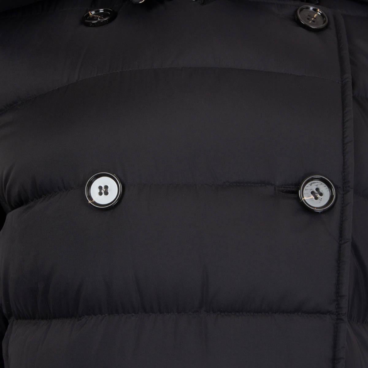 Women's BURBERRY black nylon ASHWICK DETACHABLE HOOD DOWN PUFFER Coat Jacket S