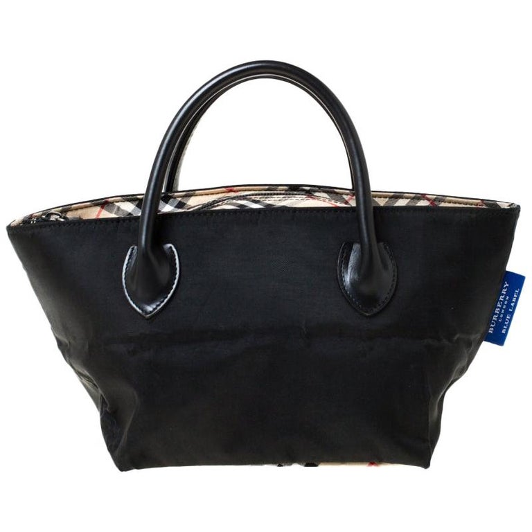 Burberry Black Nylon Blue Label Tote For Sale at 1stDibs | burberry blue  label nylon bag, burberry blue label tote